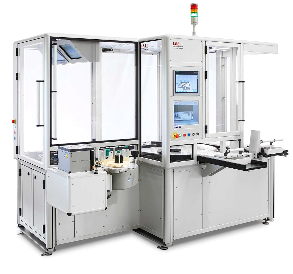 Standard-Vialetikettiermaschine ist speziell für die sichere und schonende Handhabung von Vials und kleinen Flaschen konzipiert